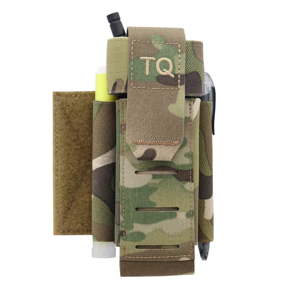 Tactical Tourniquet Pouch TQ Holder With Removable Hook Loop panel for MOLLE System Belt Airsoft Combat Hunting Vest