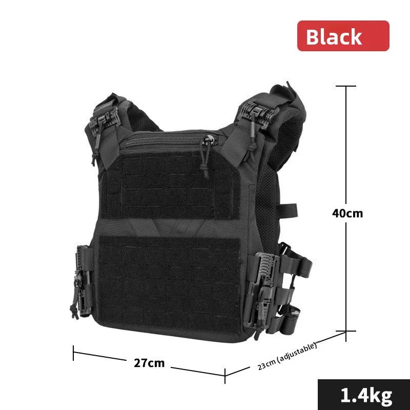 Quick Release Tactical Vest Lightweight MOLLE Plate Carrier Quick Donning For Airsoft CS Wargame