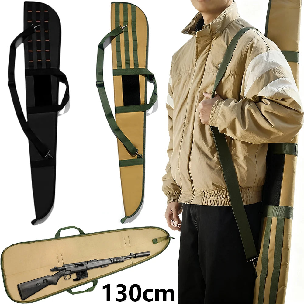 Tactical Rifle Bag 130cm Weapons Transport Case Shotgun Bag Molle Hunting Gun Carrier Pouch Soft Padded Case with Shoulder Strap