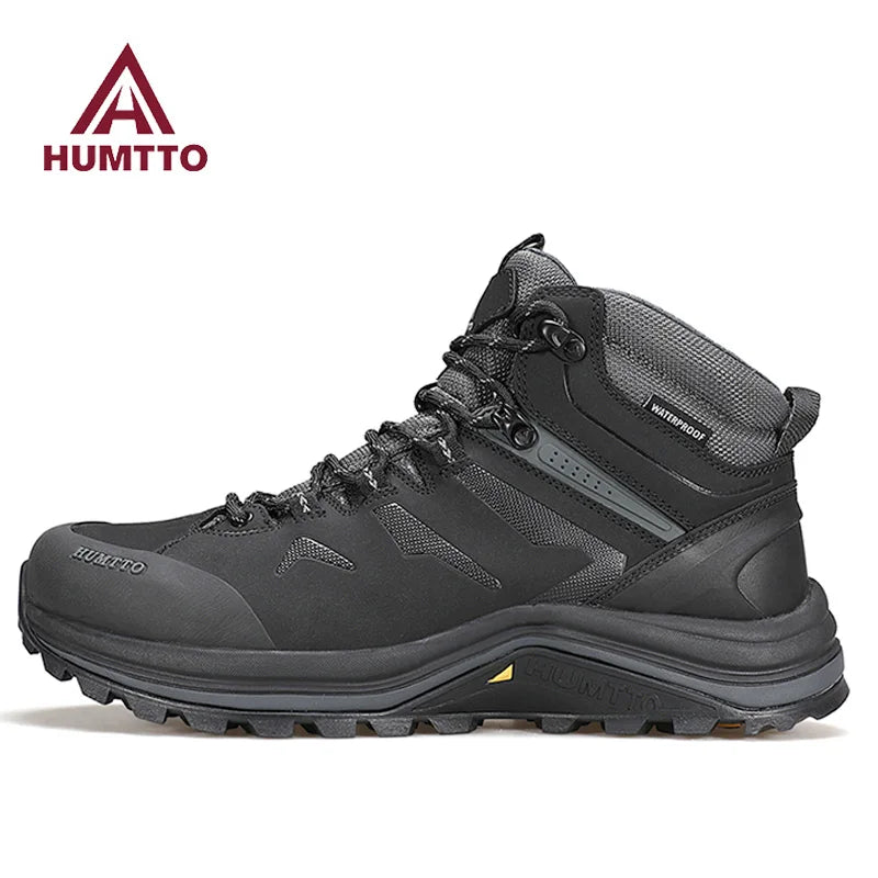 HUMTTO Hiking shoes Men's waterproof hunting Boots Tactical Desert Combat Ankle trekking Boots Male  warm cow Leather Sneakers