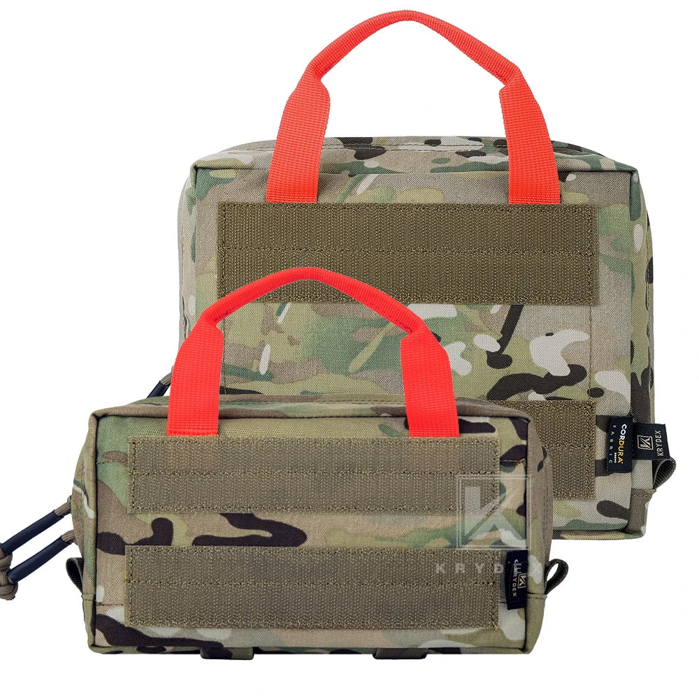 KRYDEX Tactical Large / Small Clear Top Insert Pouch Travel Camping Organizer Storage Hook & Loop Bag for D3 Tactical Backpack