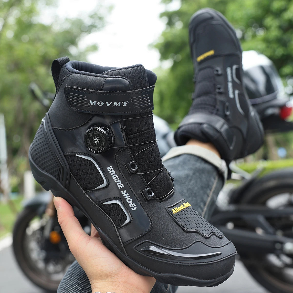 New Motorcycle Boots Ankle Length Man Breathable Anti Slip Riders Boot Outdoor Men's Bike Motorcycle TPU Protective Shoes