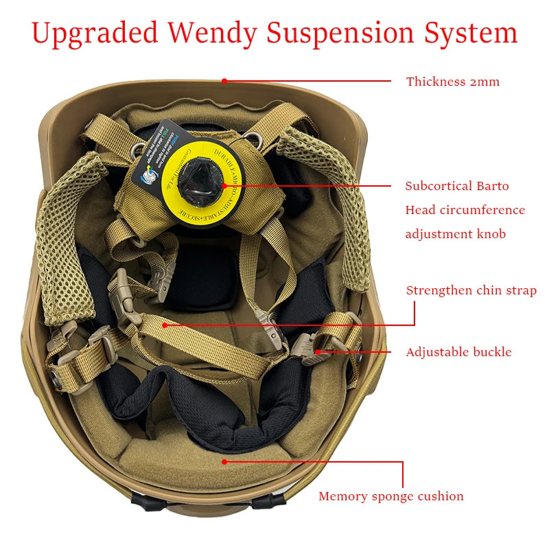 FAST Helmet ABS Lightweight with Adjustable Suspension & Dial for Cycling, Airsoft, Tactical Training