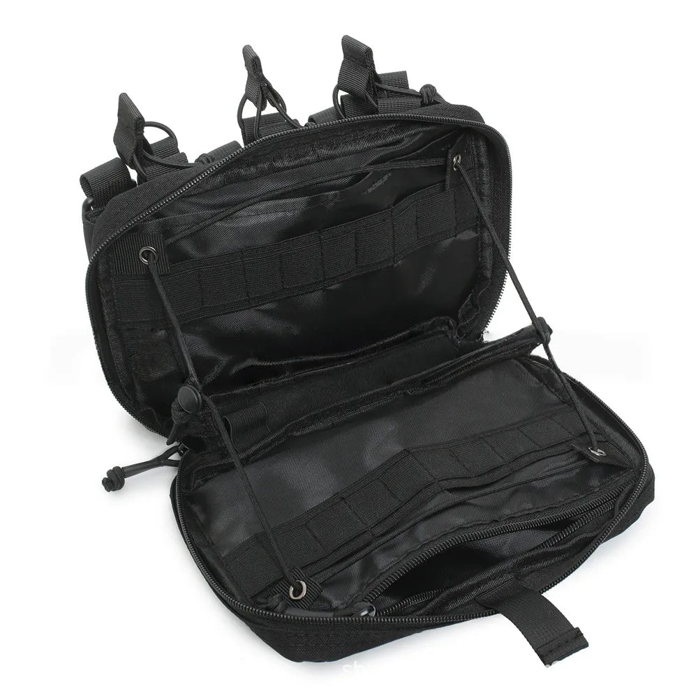 Tactical Mag Admin Pouch Molle Utility Tool Pouch Medical EMT Organizer Triple Stacker Magazine Holder for M4 M16