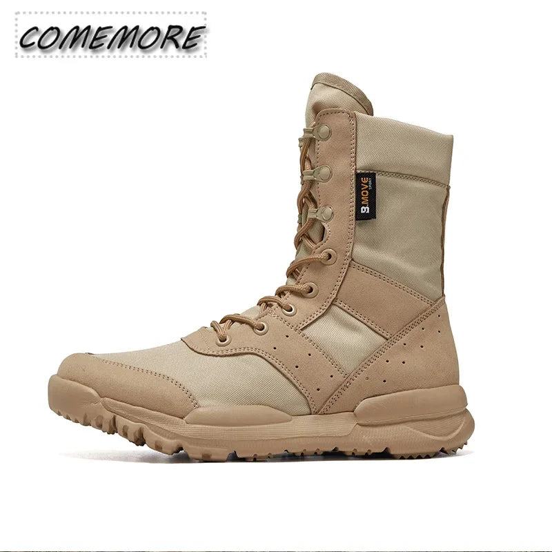 Men's Work Shoes Summer Light Men Ankle Boots Classic Waterproof Lace Up Woman Autumn Fashion Mesh Motorcycle Boots 2025