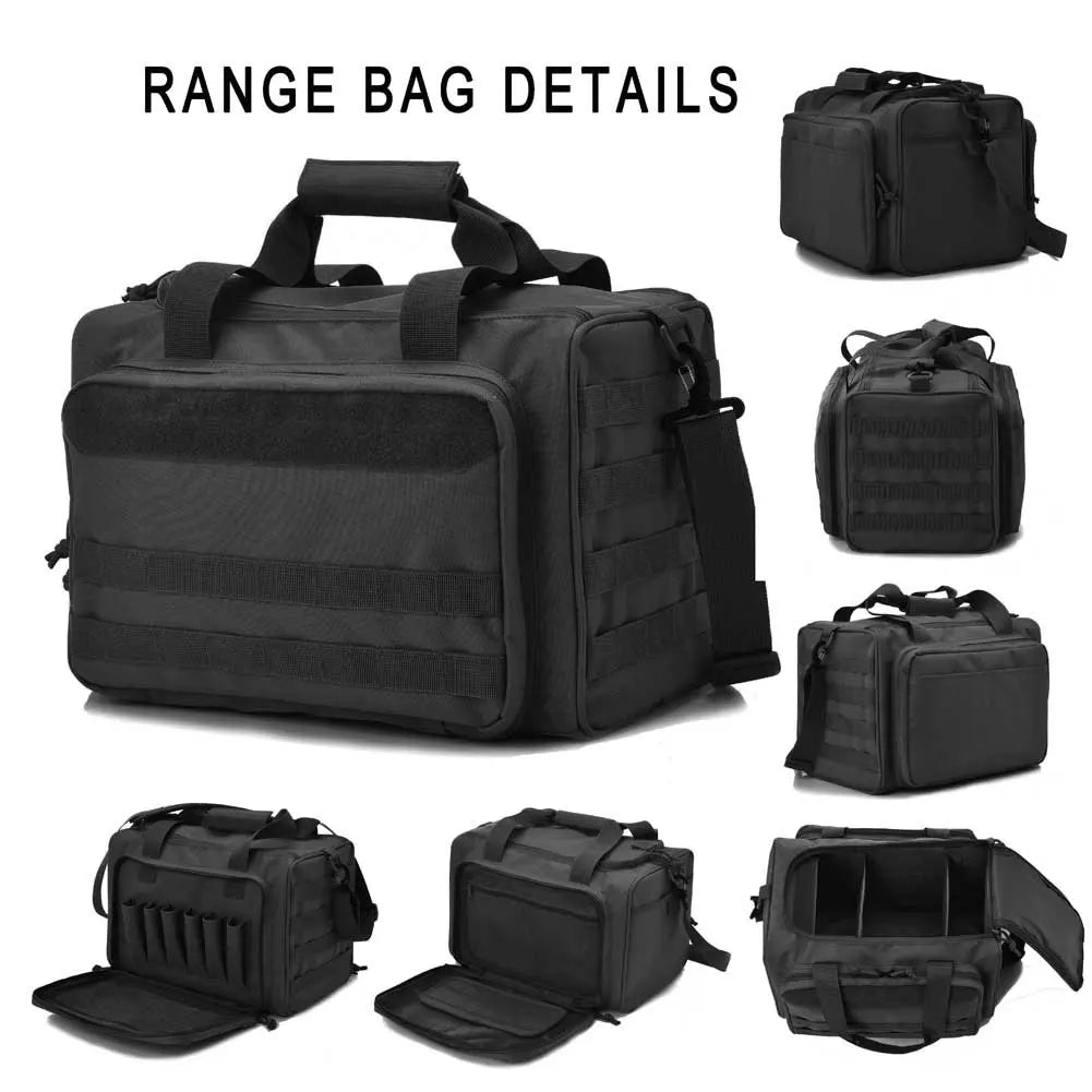 Tactical Gun Range Bag Deluxe Pistol Shooting Range Duffle Bags