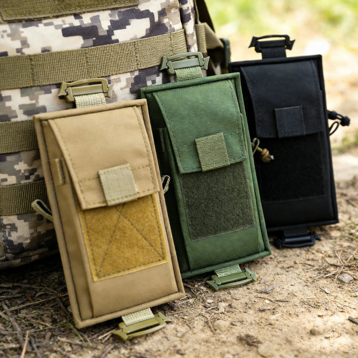Backpack Shoulder Strap EDC Pouch Tactical Quick Access Tools Bag for Outdoor Hiking Camping with Hook-and-Loop Patch Area