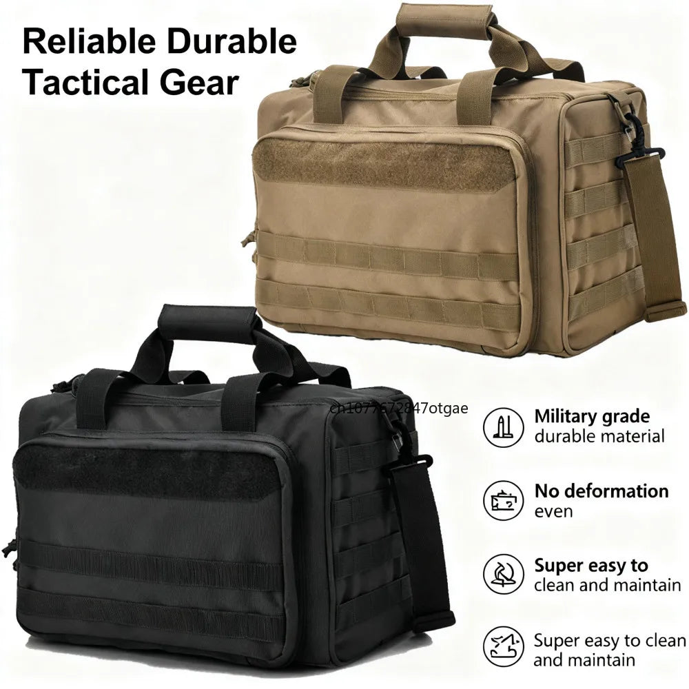 Gun Range Storage Bag Outdoor Hunting Accessory Nylon Gun Tactical Case Bags Pistol Tool Shoulder Pack Sniper Black