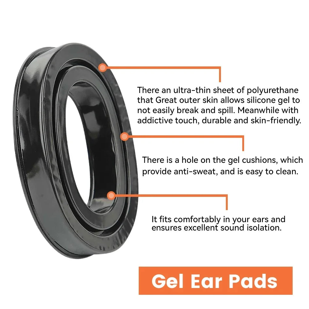 Gel Ear Pads Cushions Replacement Memory Foam Pads Earpad Covers for 3M Peltor Hearing Protector Headphones