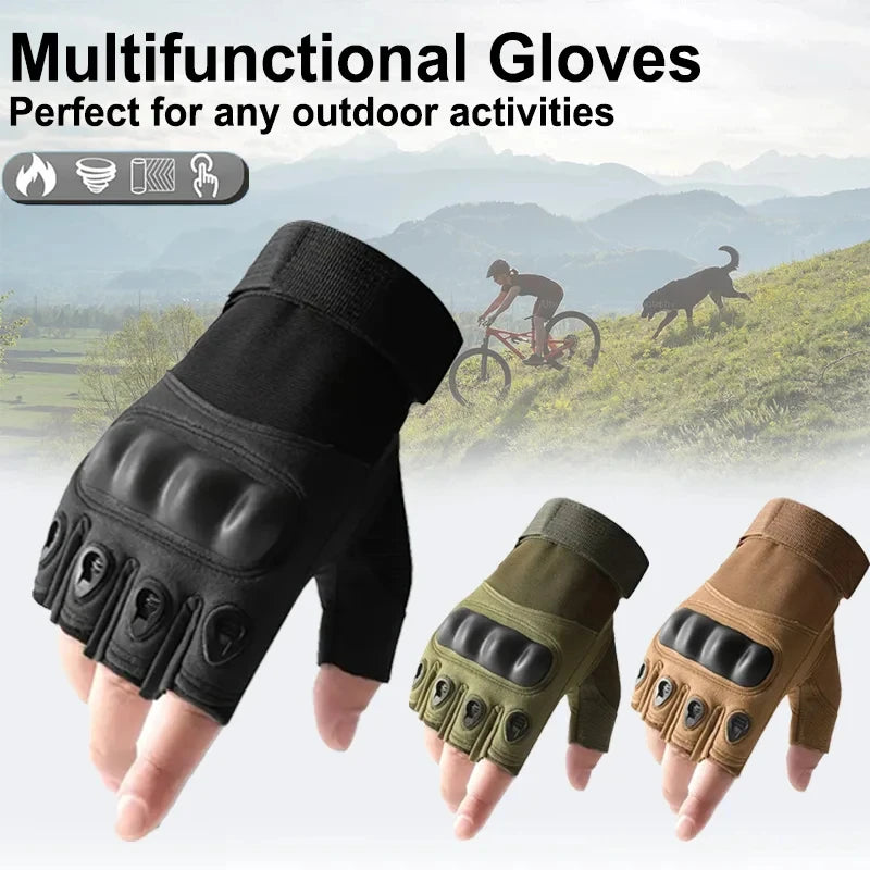 Tactical Fingerless Gloves for Motorbike Motorcycle Suitable Cycling Climbing Hiking Hunting Non-Slip,Gloves、Rock Climbing