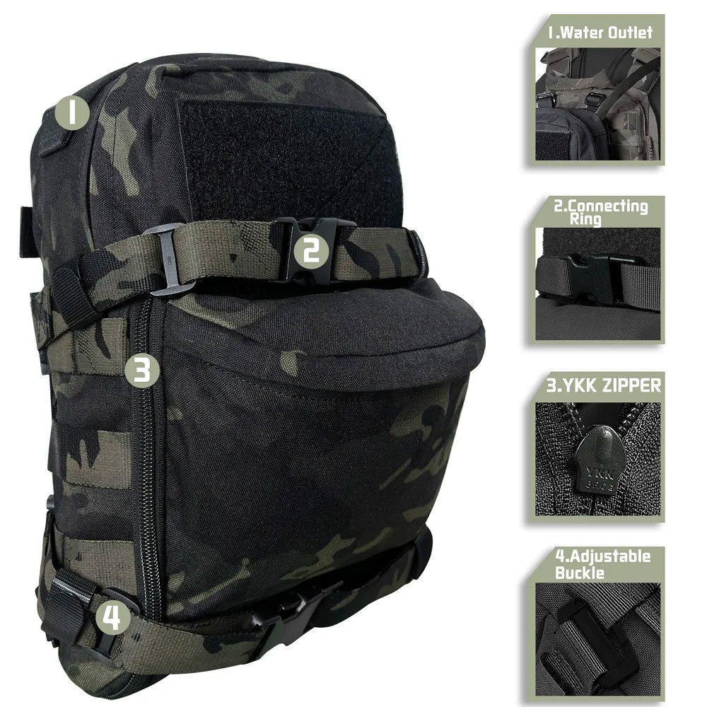 500D Nylon tactical Vest Pouch Mini Hydration bag Hydration Backpack Assault Molle Pouch  Sport Water BagD