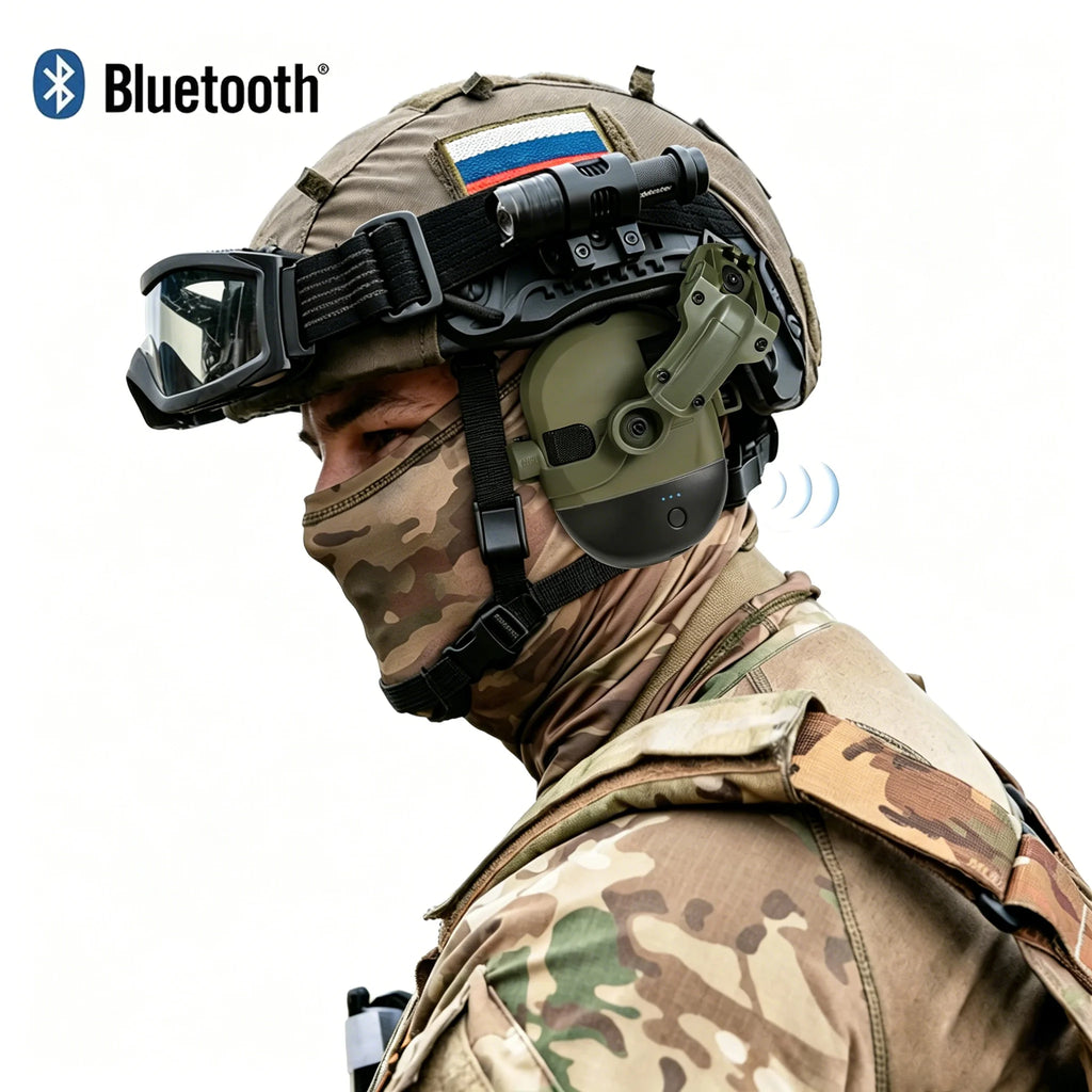 Tactical Noise-canceling Headphones, Optional Bluetooth Adapter.Suitable for Outdoor Hunting and Shooting