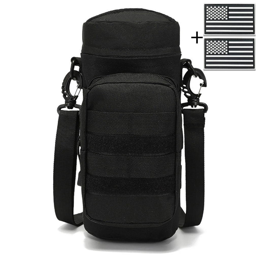 Outdoor hunting Molle water bottle bag with adjustable shoulder strap Magic Sticky, suitable for hiking, fishing and hunting