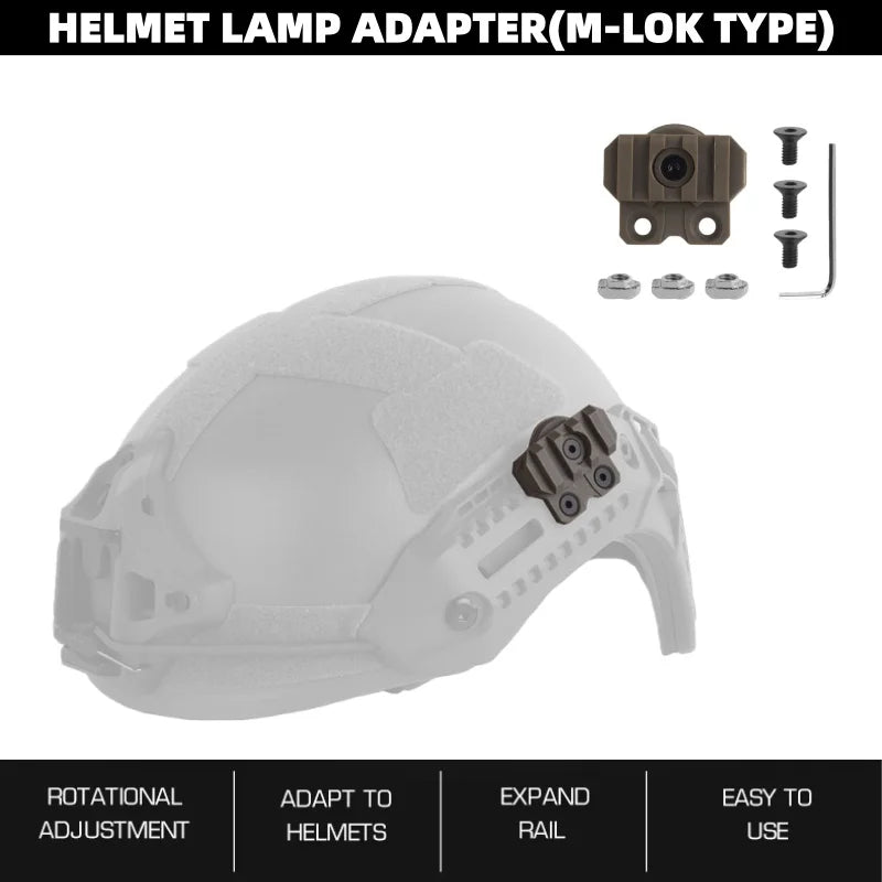 Emergency Helmet Light Mount | M-LOK Rescue Light Holder | for Hunting