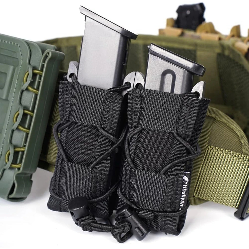 .45 9mm Double Magazine Pouch  for Airsoft AR15 AR10 M4 M16 Tactical Molle Double-Layer Mag Pouches Universal Cartridge Holder