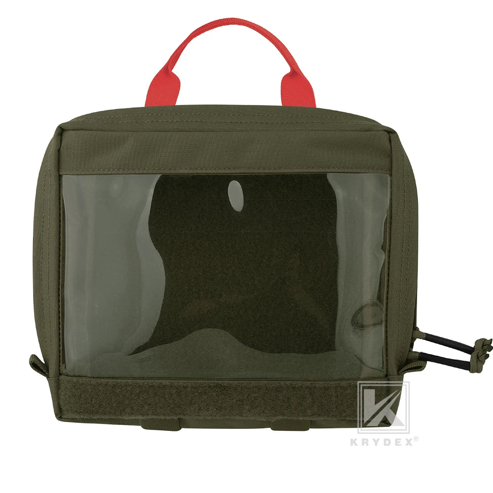 KRYDEX Tactical Large / Small Clear Top Insert Pouch Travel Camping Organizer Storage Hook & Loop Bag for D3 Tactical Backpack
