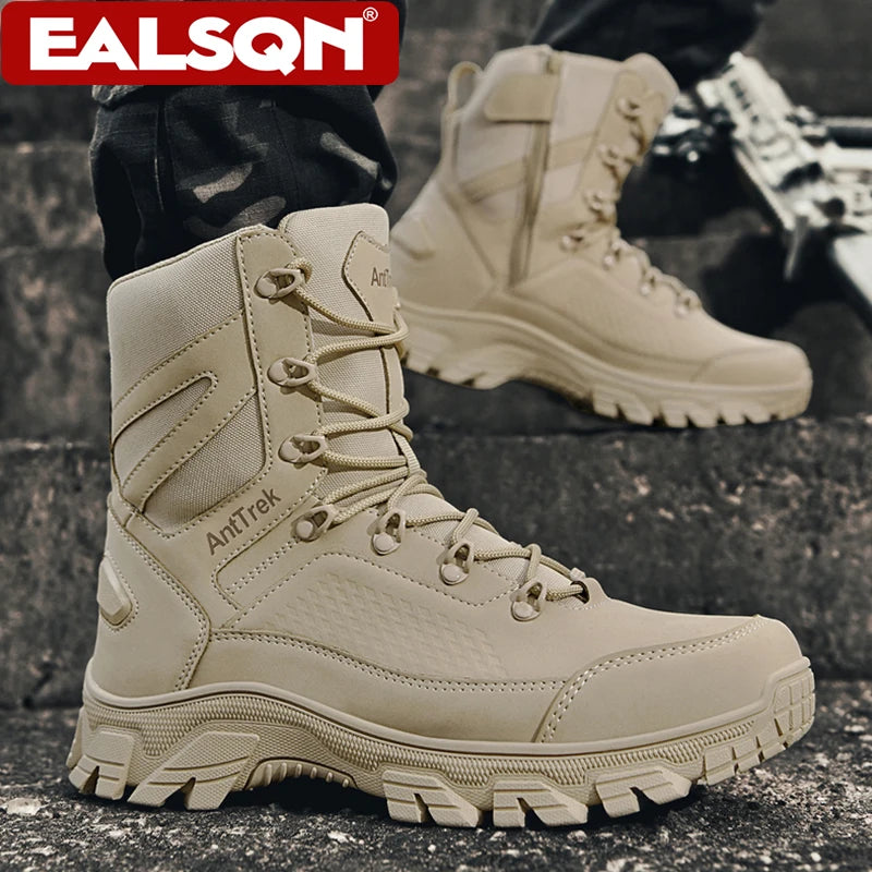 Men's Tactical Boots Wild Training Boots High-Top Outdoor Non-Slip Waterproof Hikking Boots Trekking Travel Plus Size 39-46