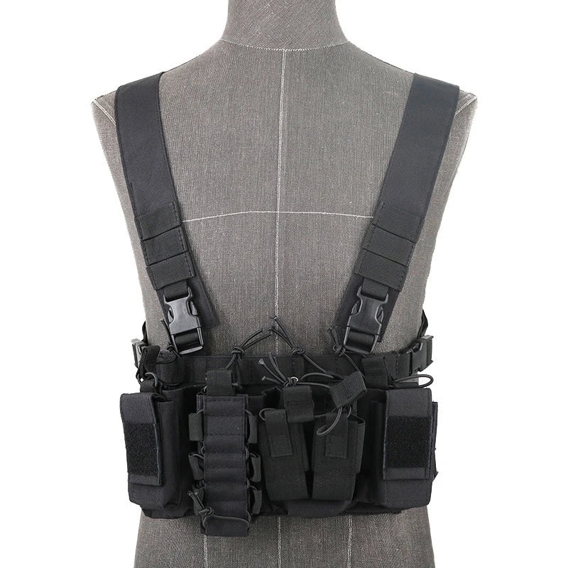 D3 Tactical Chest Rig Airsoft Paintball Hunting Sport Vest with Molle Open-Top Magazine Pouch