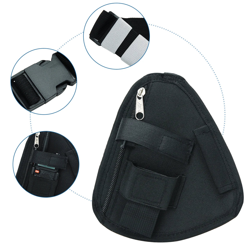 1 PC Radio Chest Harness Carrying Bag Two Way Radio Pack Walkie Talkie Chest Bag for Hiking Construction Sites Climbing Sports