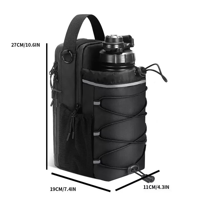 Magnetic Gym Water Bottle Bag with Reflective Strip With Phone Pocket Portable Gym Water Bottle Pouch Gym Accessories Organizer