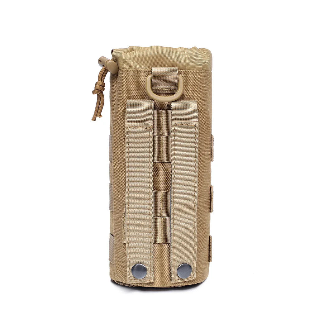 Tactical Molle Water Bottle Bag Outdoor Hiking Camping Drawstring Holder Multifunction Bottle Storage Pouch Pocket