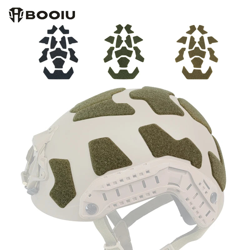 BOOIU 11 PCs Tactical Helmet Magic Stickers For FAST CS Airsoft Helmet Patches Hook and Loop Sticky Tactical Helmet Accessories