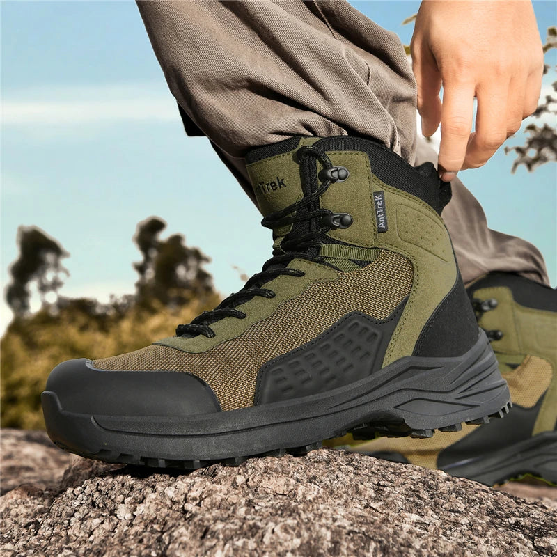 Large Size 47 Men's Hiking Shoes Outdoor Trekking Casual Tactical Boots Waterproof Fabric Mountain Climbing Shoes Hunting Boots