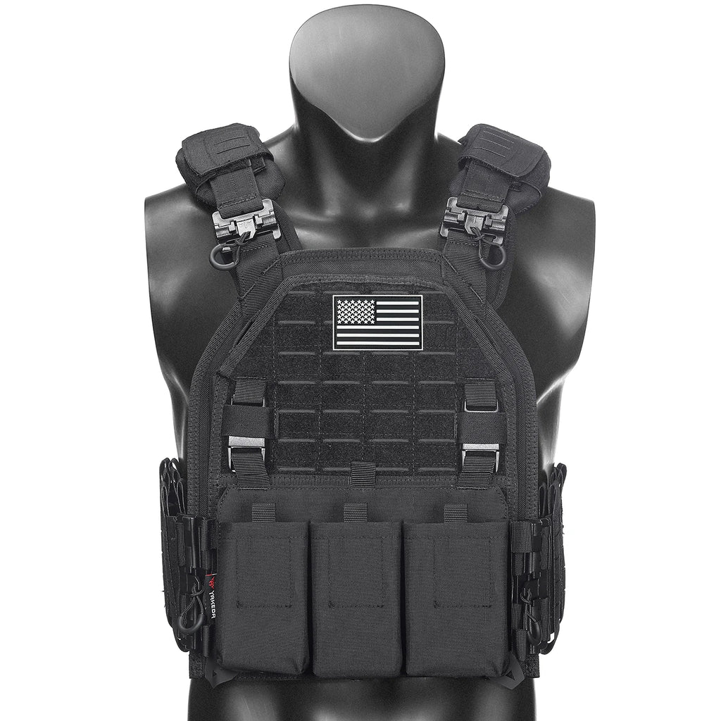 Outdoor Training Tank Top Triple Chest Item Pack MOLLE Extended Training Vest (Including US Flag)