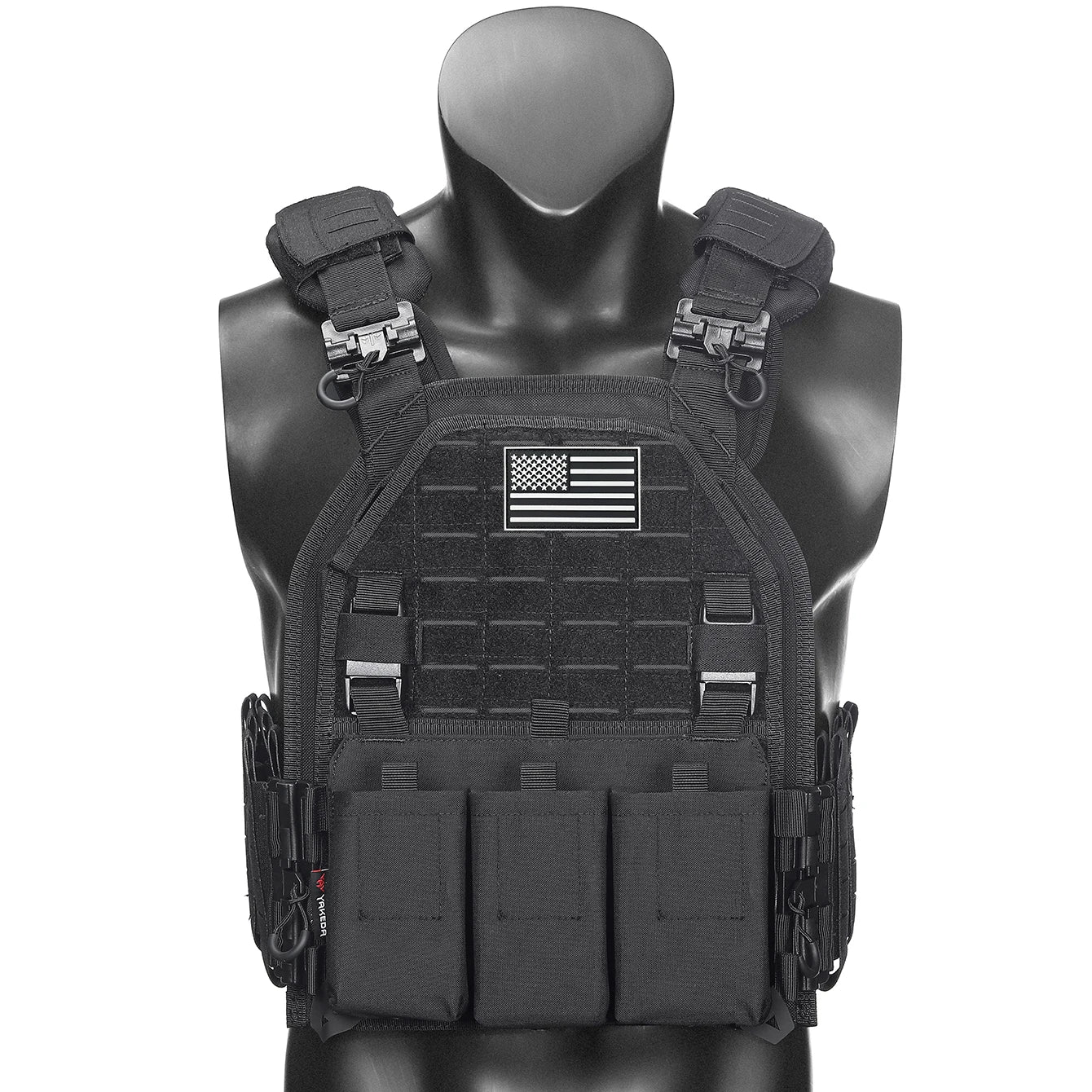 Outdoor Training Tank Top Triple Chest Item Pack MOLLE Extended Training Vest (Including US Flag)