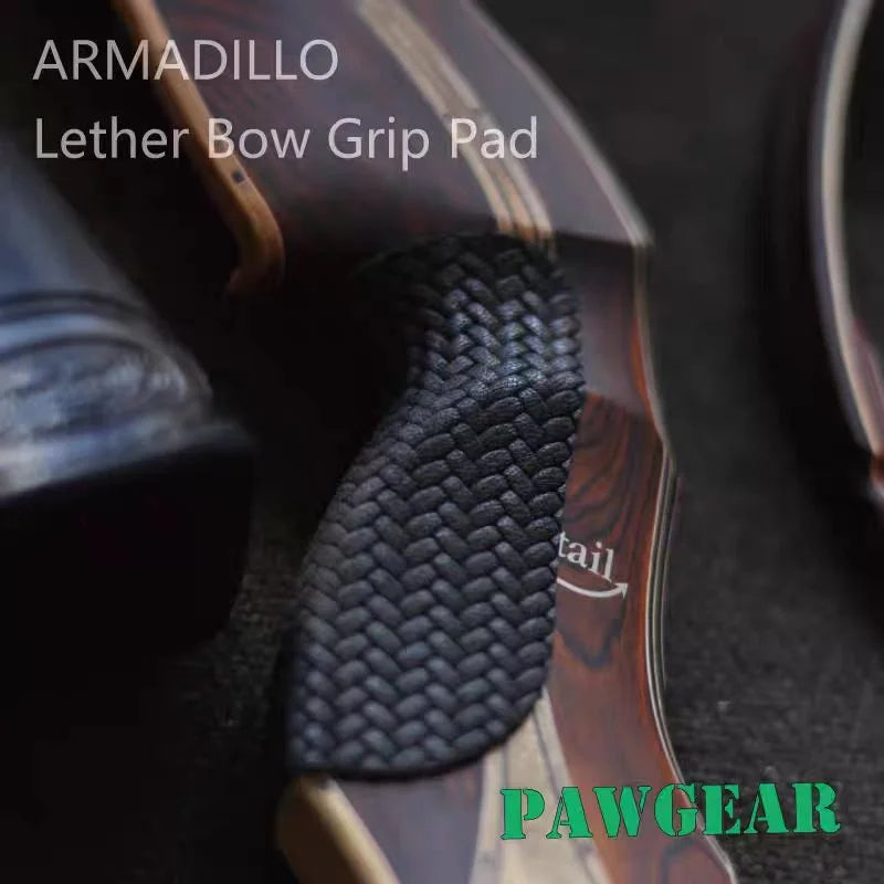 Leather Bow Grip Pad for Hunting - Anti-Slip Woven Handle Cover to Improve Shot Stability | Recurve & Traditional Bow Accessory