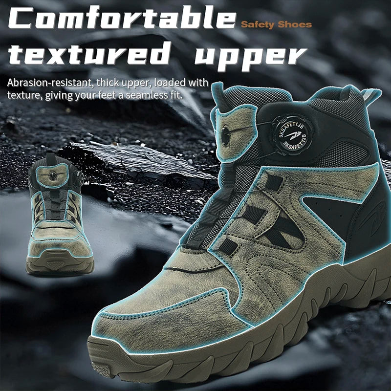 Waterproof Safety Boots Men Indestructible Steel Toe Work Boots Anti-smash Stab-resistant Safety Shoes Mens Tactical Ankle Boots