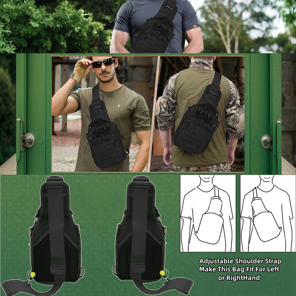Tactical Sling Backpack Hunting Shoulder Bag for Men Women Crossbody Bags Travel Chest Bag Hiking Camping Gun Range Bags