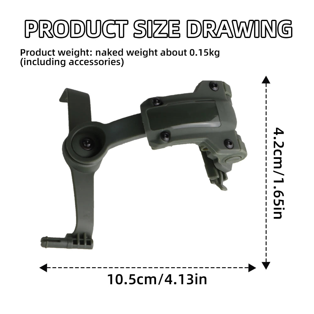 BOOIU Tactical Headset Holder Multi-angle Rotation Airsoft Shooting Headphone Bracket CORE ARC Wendy Mlok Rail Guide Rail Helmet