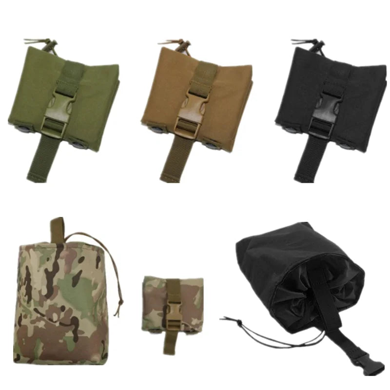 Tactical Molle Folding Dump Drop Magazine Pouch Outdoor Camping Hunting Accessories EDC Foldable Recovery Mag Holster Waist Bag