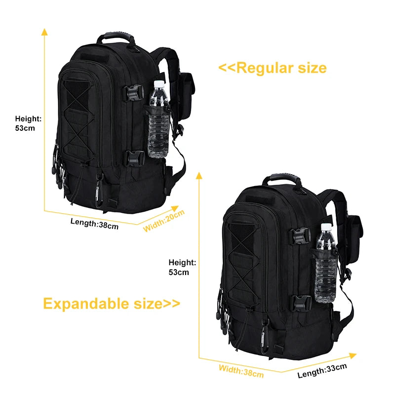 Large Capacity 60L Outdoor Tactical Military Tactics Backpack Travel Hiking Camping Fishing Tool Backpack for Men Women
