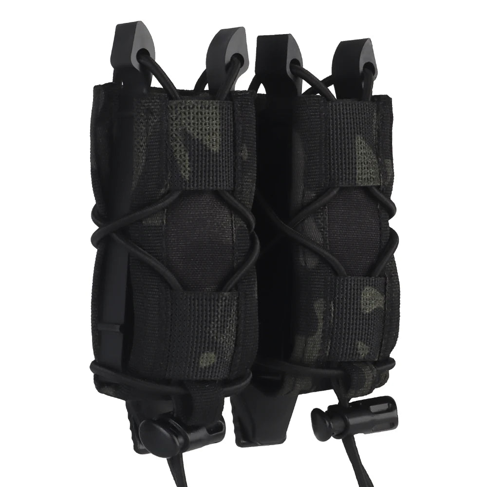 .45 9mm Double Magazine Pouch  for Airsoft AR15 AR10 M4 M16 Tactical Molle Double-Layer Mag Pouches Universal Cartridge Holder
