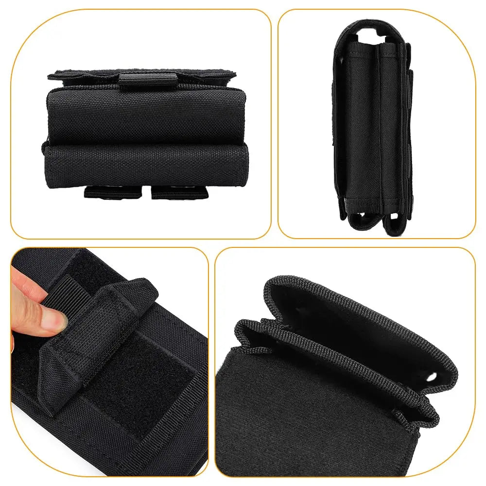 Tactical Molle Phone Pouch Double-Layer Utility Tool Pouch with Hook&Loop Fastener Belt Pouch for Outdoor Camping