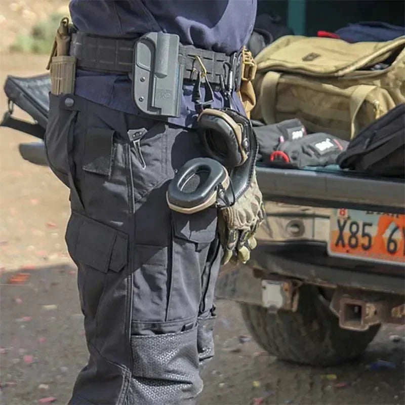 Men Tactical Cargo Pants Hunting Hiking Trousers Men's Wear-Resistant Hiking Work Trousers Multi-Pocket Outdoor Pants