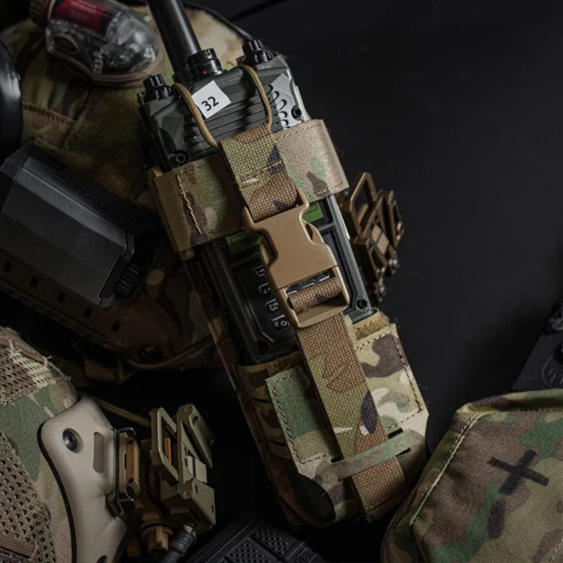 Camouflage MOLLE Radio Pouch Universal Protective Organizer for Outdoor Airsoft Vest Gear Survival Communication Accessories