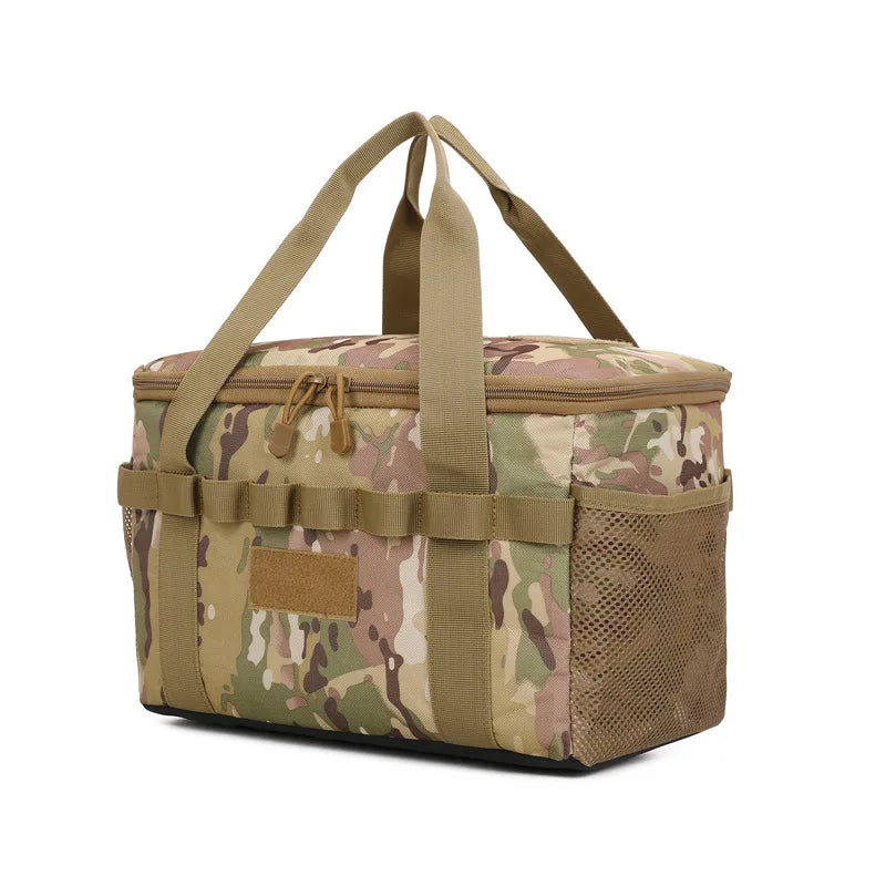 14L Outdoor Camping Tactical Bag Black Multi-Functional Tool & Picnic Gear Organizer with Multiple Compartments Large Capacity