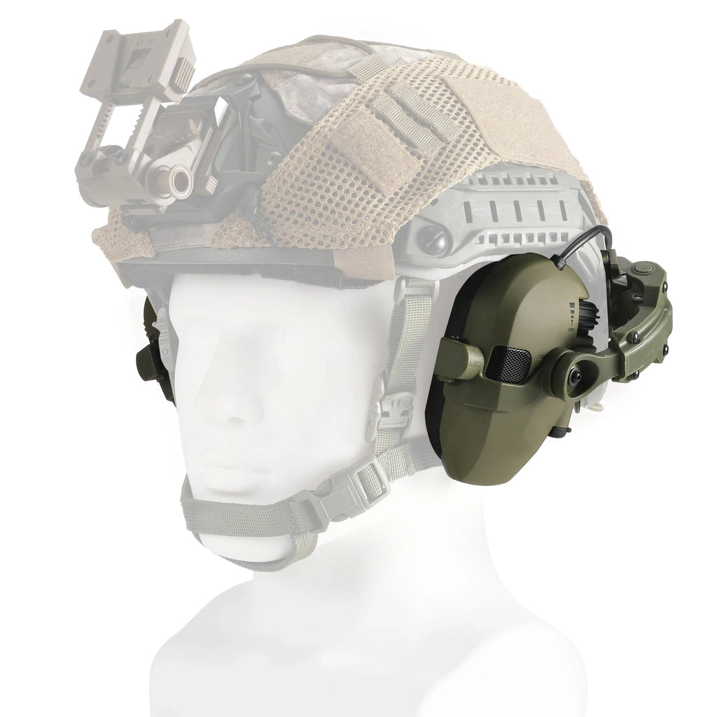 WK Helmet Mounted Earmuffs For Shooting Electronic Hearing Protection Ear Protect Noise Reduction Active Hunting Headphone