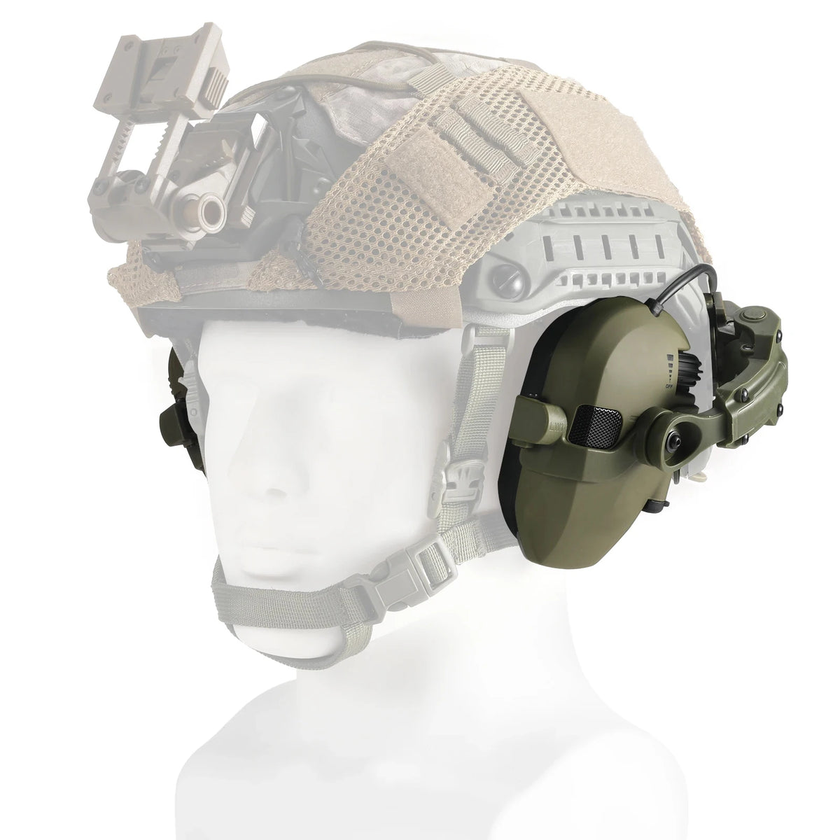 WK Helmet Mounted Earmuffs For Shooting Electronic Hearing Protection Ear Protect Noise Reduction Active Hunting Headphone