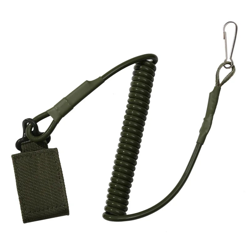 Elastic Lanyard Tactical Anti-loss Military Spring Safety Belt Anti-theft Mountaineering Backpack Lanyard Hunting Accessories