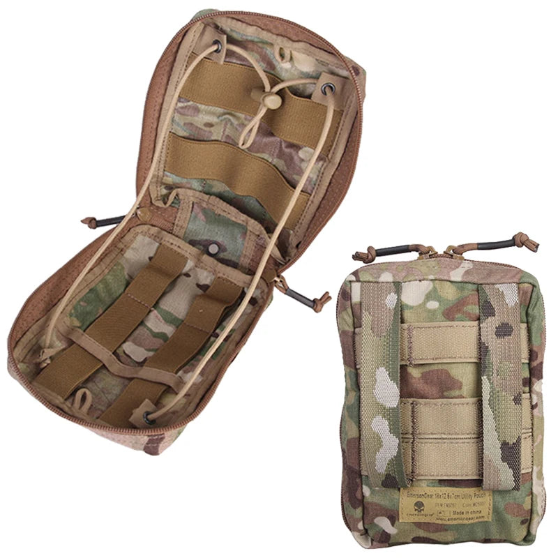 Emersongear 18x12.5x7cm Utility Pouch MOLLE Zip EDC Tool Bag Pocket Holder Airsoft Hunting Hiking Milsim Waist Panel