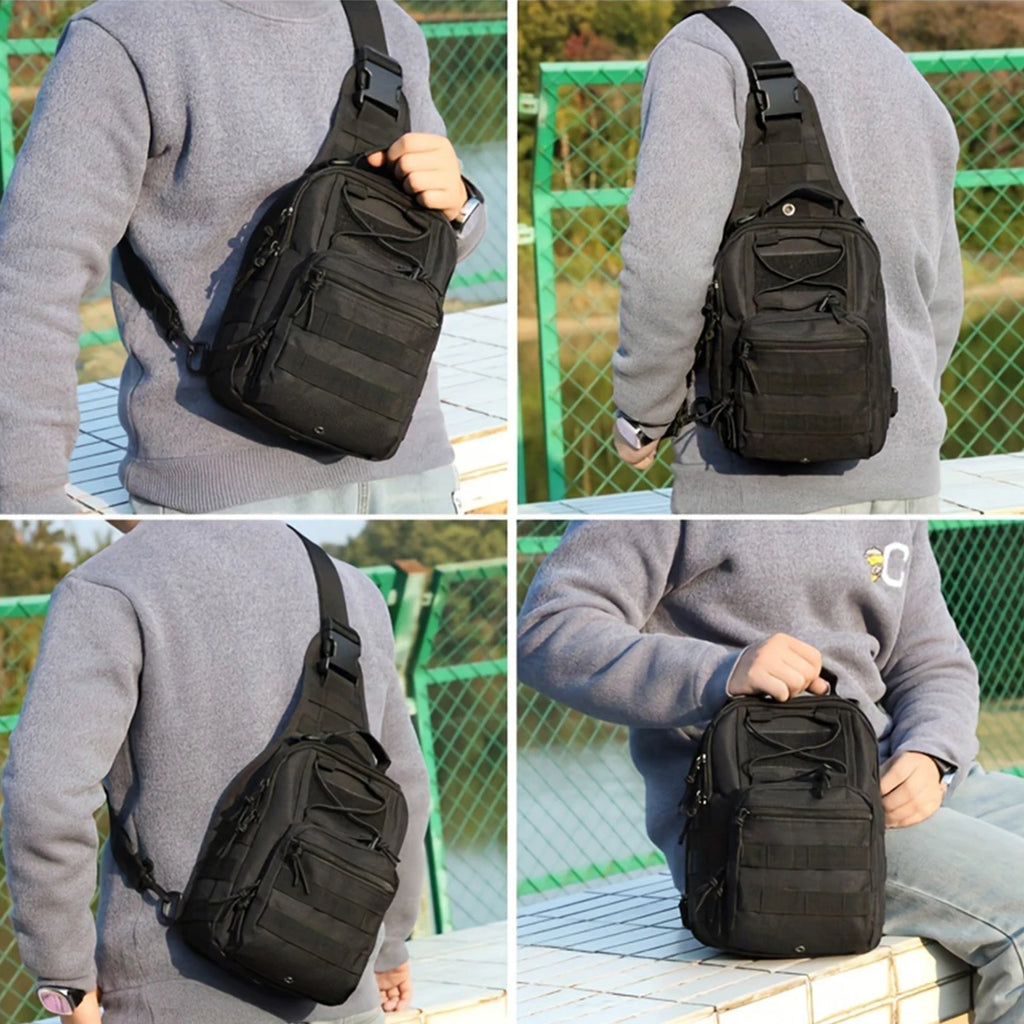 Outdoor multi-functional chest bag MOLLE messenger bag for commuting, cycling, and hiking