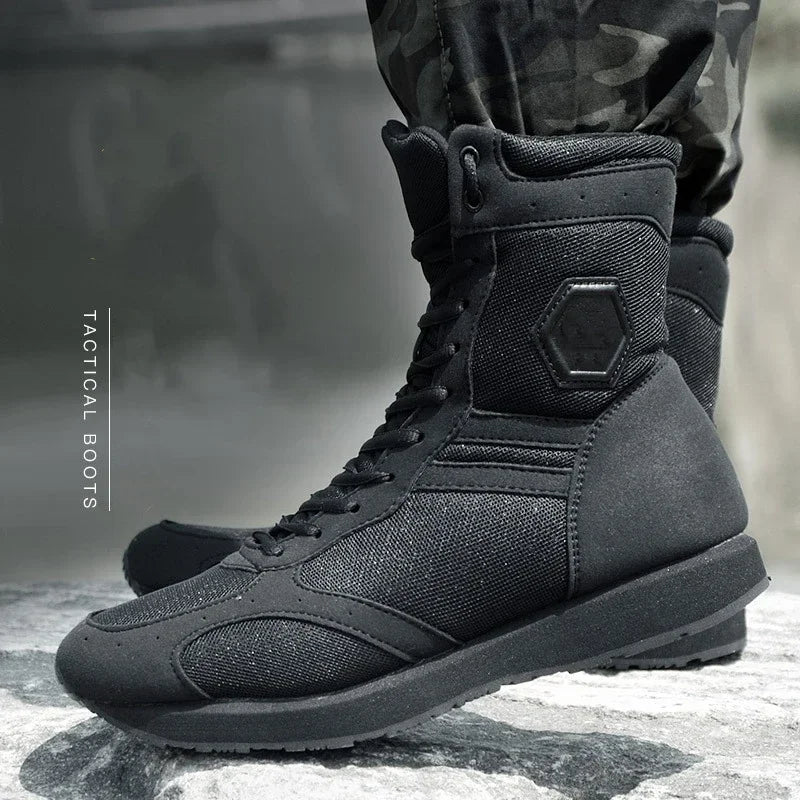 Ultralight HuntingBoots Mens Black Work Shoe Outdoor Run Desert Hiking Shoes Climbing Training Tactical Boots Male Sneakers