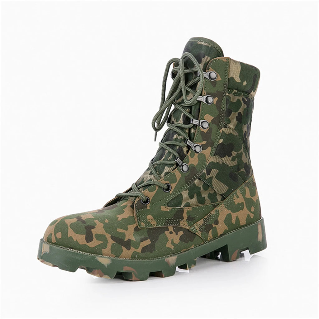 Camouflage Hunting Boots Men's High Top Breathable Tactical Shoes Outdoor Hiking Wear-Resistant Waterproof Mountaineering Boots