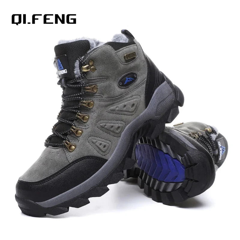 Winter Plush Warm Men's Boots Comfortable Non-slip Hiking Walking Boots Men's Outdoor Hunting Tactical Sports Men's Snow Boots