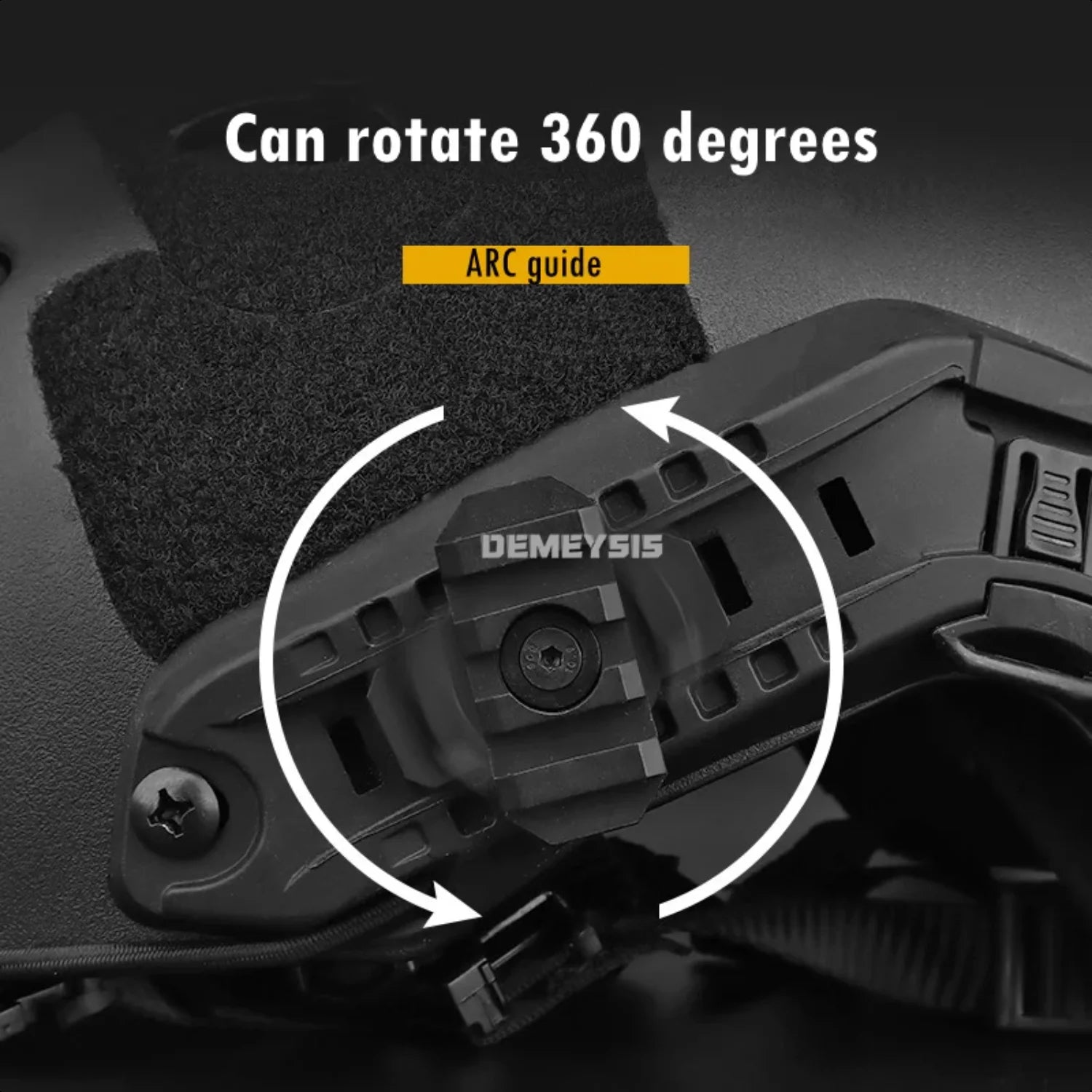 Tactical Helmet Side Rail Adapter Adjustable  Degrees ARC Guide Rotation  Airsoft Fast Helmet 19mm Picatinny