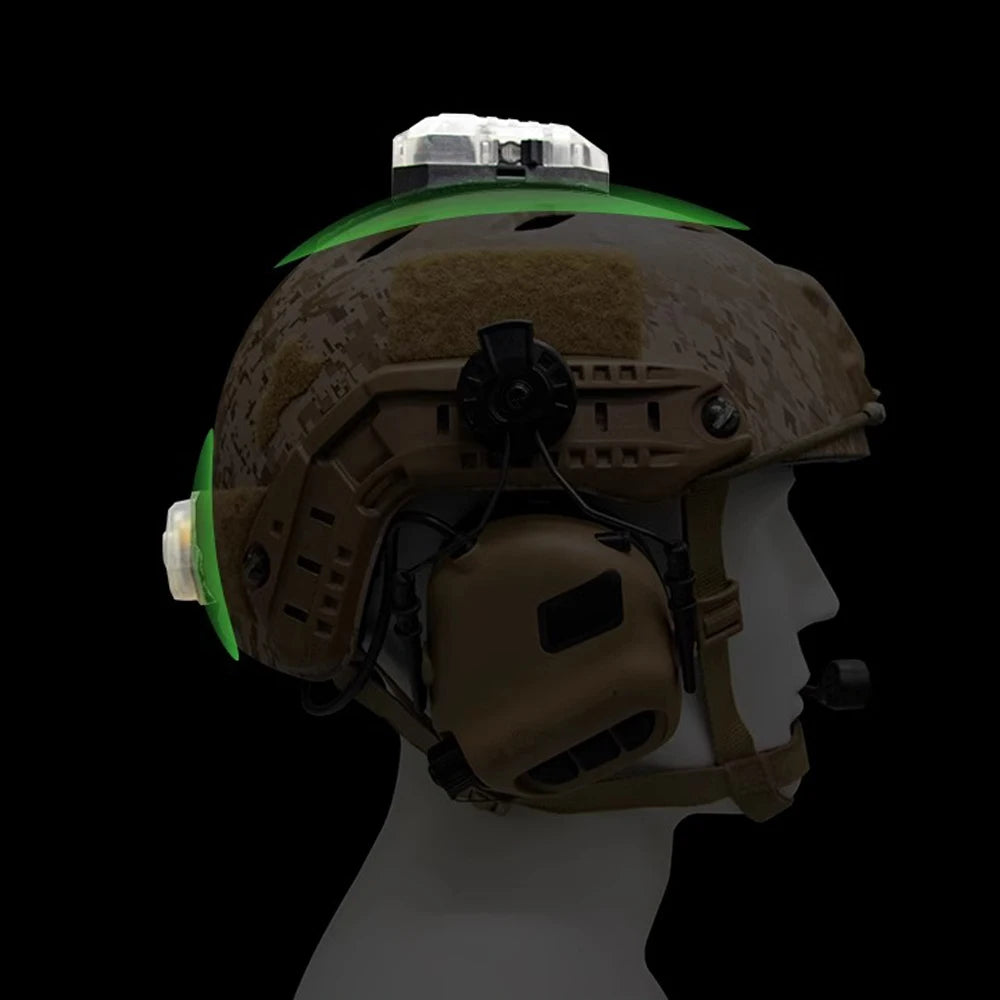 Tactical Helmet Light IPX8 Waterproof Shock-Resistant Survival LED Light Multi-Function Strobe Light IR Light for CS Camping
